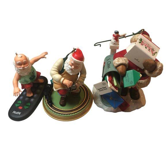 Vintage Collectable Hallmark 2000,2009,2006Ornaments Santa/Toymaker/ Mailbox
